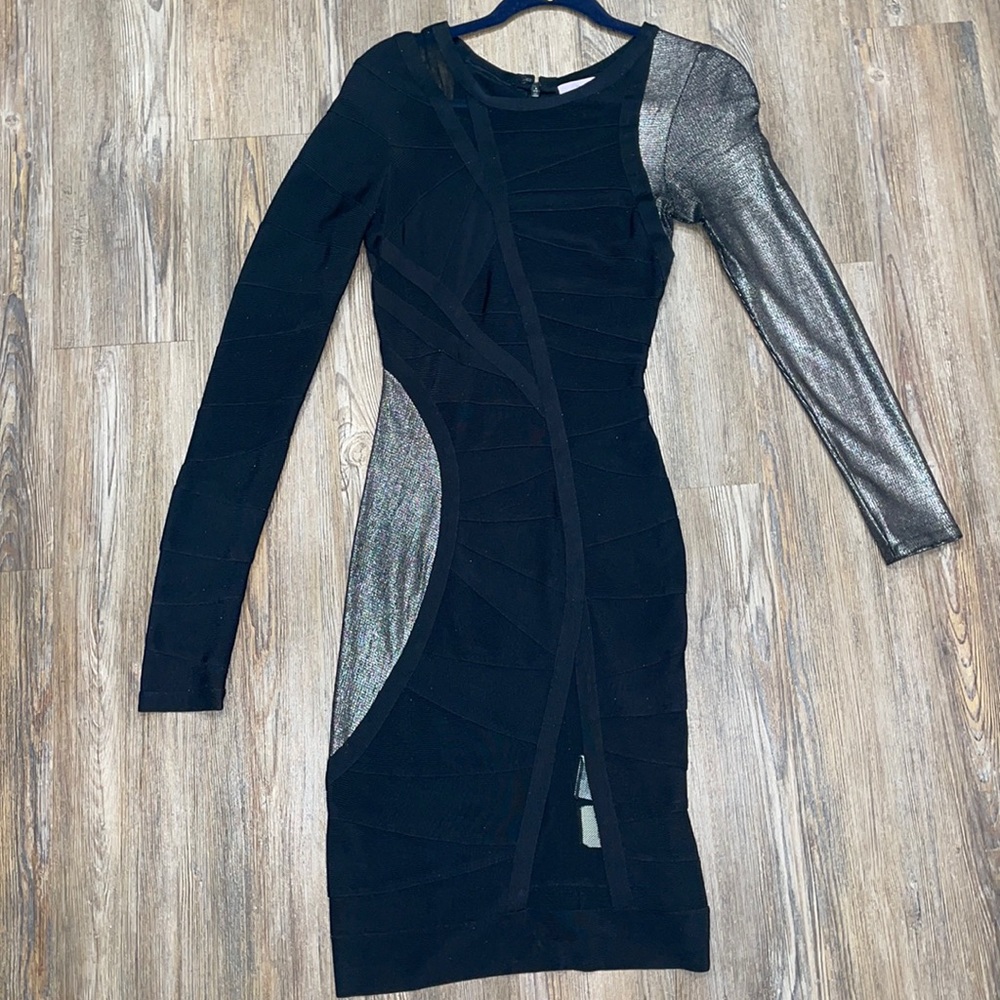 HERVE LEDGER LIMITED EDITION BLACK MESH DRESS